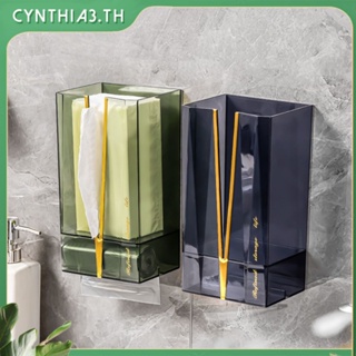 กล่องกระดาษทิชชูติดผนังหมัดฟรีห้องน้ำห้องครัวห้องน้ำใบหน้าผ้าขนหนูการจัดเก็บผู้ถือกระดาษ Cynthia