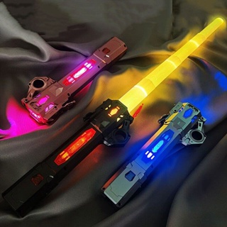 ดาบเลเซอร์พับเก็บได้เปลี่ยนสีเหนี่ยวนำ แท่งเรืองแสง LED ดาบแฟลช  2 in 1 ไลท์เซเบอร์ ของเล่นเด็ก ของเล่นดาบ