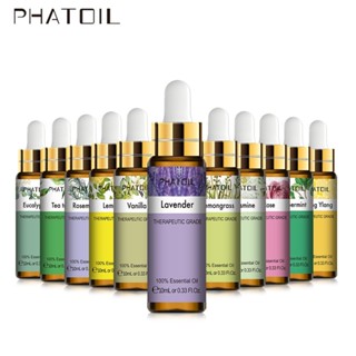 【20กลิ่น ​ปลูก】PHATOIL 10ML น้ำมันหอมระเหยจากพืชธรรมชาติ น้ำมันหอมระเหยวนิลา น้ำมันหอมระเหยคาโมมายล์ （ด้วยหลอดหยด）Essent