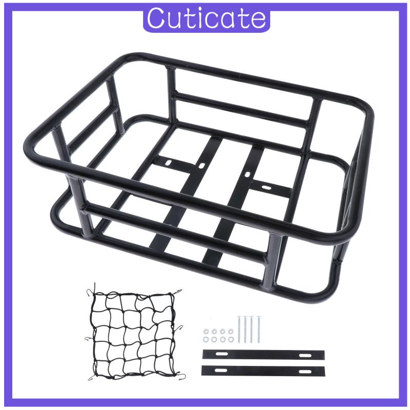 cuticate-ตะกร้าเหล็กเก็บของ-กันฝน-สําหรับติดด้านหลังรถจักรยาน