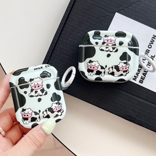 เคสหูฟัง ลายวัว สีดํา สีขาว สําหรับ Apple AirPods 1 2 3 Generation AirPods Pro 2nd Gen