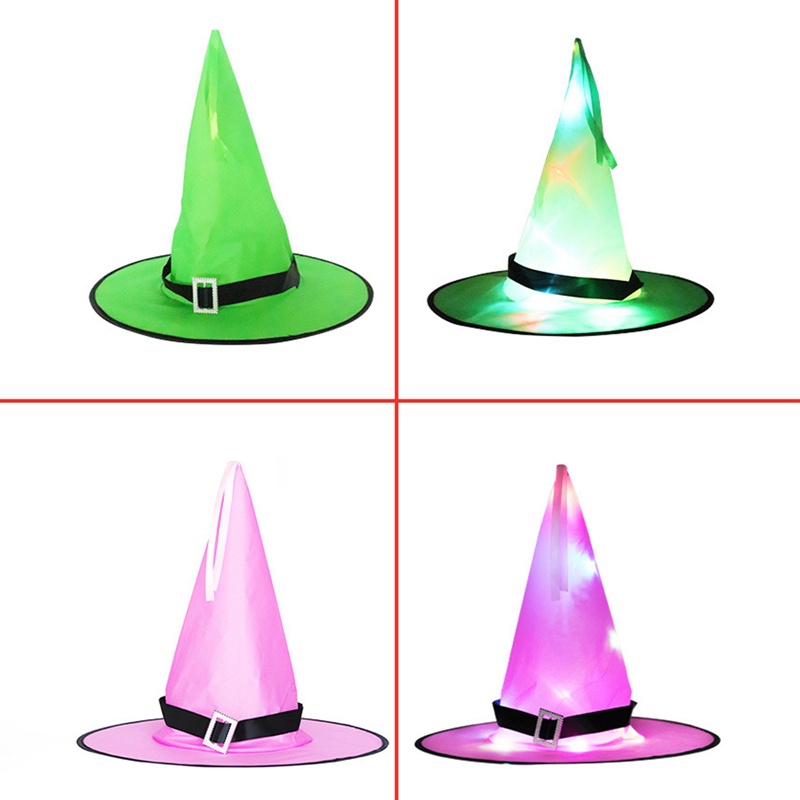 bcf-หมวกแม่มด-มีไฟ-led-เรืองแสง-สําหรับแขวนตกแต่งปาร์ตี้ฮาโลวีน