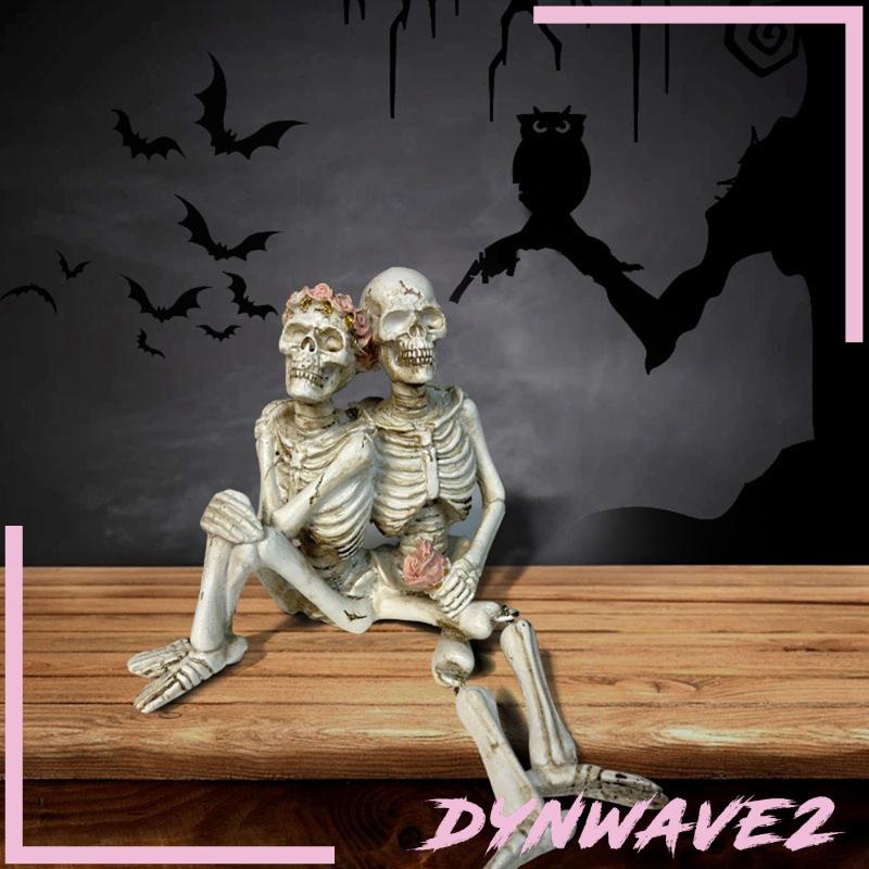 dynwave2-ฟิกเกอร์-รูปปั้นโครงกระดูกคู่รัก-ฮาโลวีน-สําหรับตกแต่งบ้าน-ห้องนั่งเล่น-ชั้นวางหนังสือ-เตาผิง