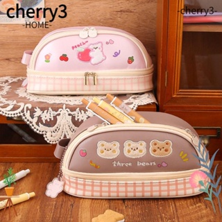 Cherry3 กระเป๋าดินสอ หนัง PU ลายหมีน่ารัก