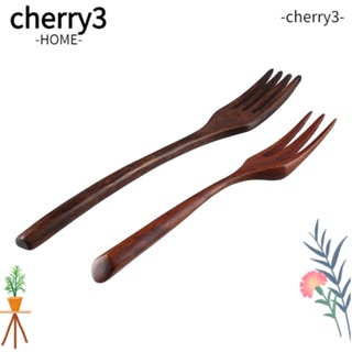 Cherry3 ส้อมไม้ ด้ามจับยาว เป็นมิตรกับสิ่งแวดล้อม ใช้ซ้ําได้ คุณภาพสูง สไตล์ญี่ปุ่น สําหรับสลัด 8 ชิ้น