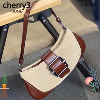Cherry3 กระเป๋าสะพายไหล่ กระเป๋าถือลําลอง หนัง PU น้ําหนักเบา แฟชั่นเรโทร สําหรับสตรี