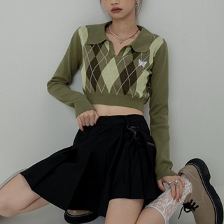 20463 ใหม่ เสื้อคอวี ผ้าวูลนิ่ม ประดับเพชร สไตล์หวานแหวว สําหรับผู้หญิง SBZQ