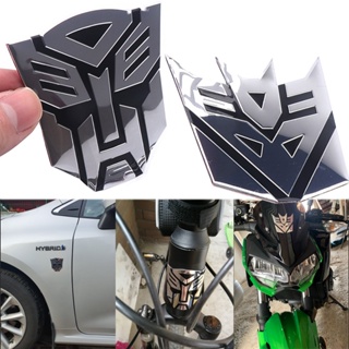 สติกเกอร์อลูมิเนียม ลายโลโก้ Transformers 3D สําหรับติดตกแต่งรถยนต์ รถจักรยานยนต์ รถจักรยาน