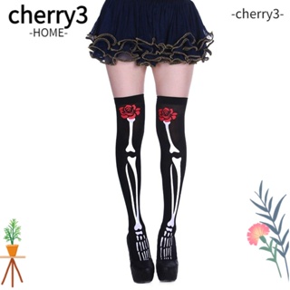 Cherry3 ถุงเท้าคอสเพลย์ ยาวเหนือเข่า ยืดหยุ่น สไตล์โลลิต้า สําหรับผู้ใหญ่ เหมาะกับฮาโลวีน