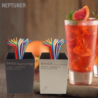 NEPTUNER ผู้ถือฟางสแตนเลสดื่มฟางภาชนะเก็บช้อนส้อมออแกไนเซอร์สำหรับร้านเครื่องดื่มบาร์ร้านอาหาร