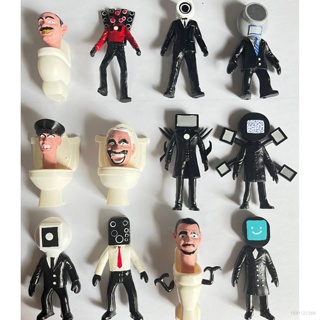 โมเดลตุ๊กตาฟิกเกอร์ Skibidi Toilet Action Figure Titan TV Man Camera Man Speakerman 23 12 ชิ้น สําหรับเด็ก