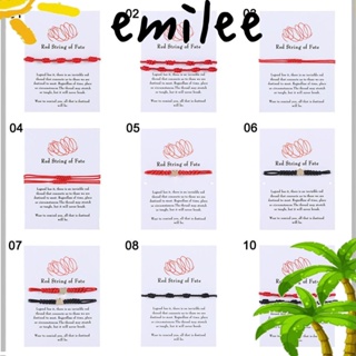 Emilee สร้อยข้อมือ กําไลข้อมือถัก สีแดง ปรับได้ แฟชั่นทิเบต