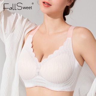 Fallsweet ชุดชั้นใน บราเซียร์ ดันทรง ลูกไม้ ป้องกันการหย่อนคล้อย ไร้สาย พลัสไซซ์ สําหรับผู้หญิง