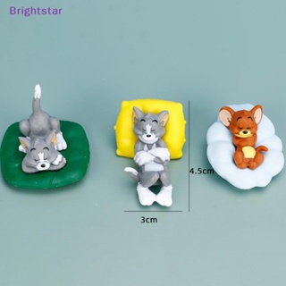 Brightstar พวงกุญแจฟิกเกอร์ Tom cat Jerry Mouse สําหรับตกแต่งเค้ก 5 ชิ้น ต่อชุด