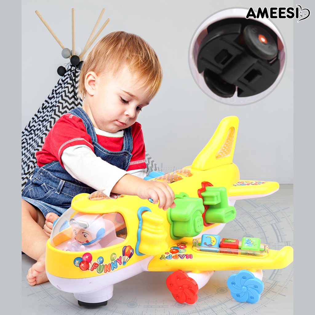 ameesi-เครื่องบินรถบัสไฟฟ้า-พร้อมเสียงเพลง-ของเล่นสําหรับแม่-และลูก