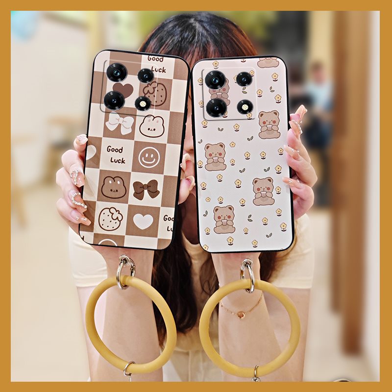 cute-waterproof-phone-case-for-infinix-note30-pro-x678b-youth-funny-soft-case-solid-color-anti-knock-bracelet-heat-dissipation