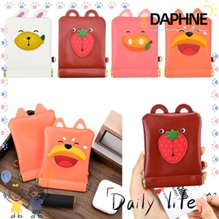 Daphne กระเป๋าใส่เหรียญ หนัง PU ปิดอัตโนมัติ ป้องกันการสูญหาย ลายการ์ตูนสัตว์ ผลไม้ สร้างสรรค์ สําหรับเดินทาง