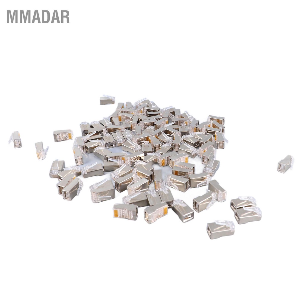 mmadar-100pcs-cat6-rj45-metal-shielded-connector-ปลอดภัยเชื่อถือได้-net-end-kit