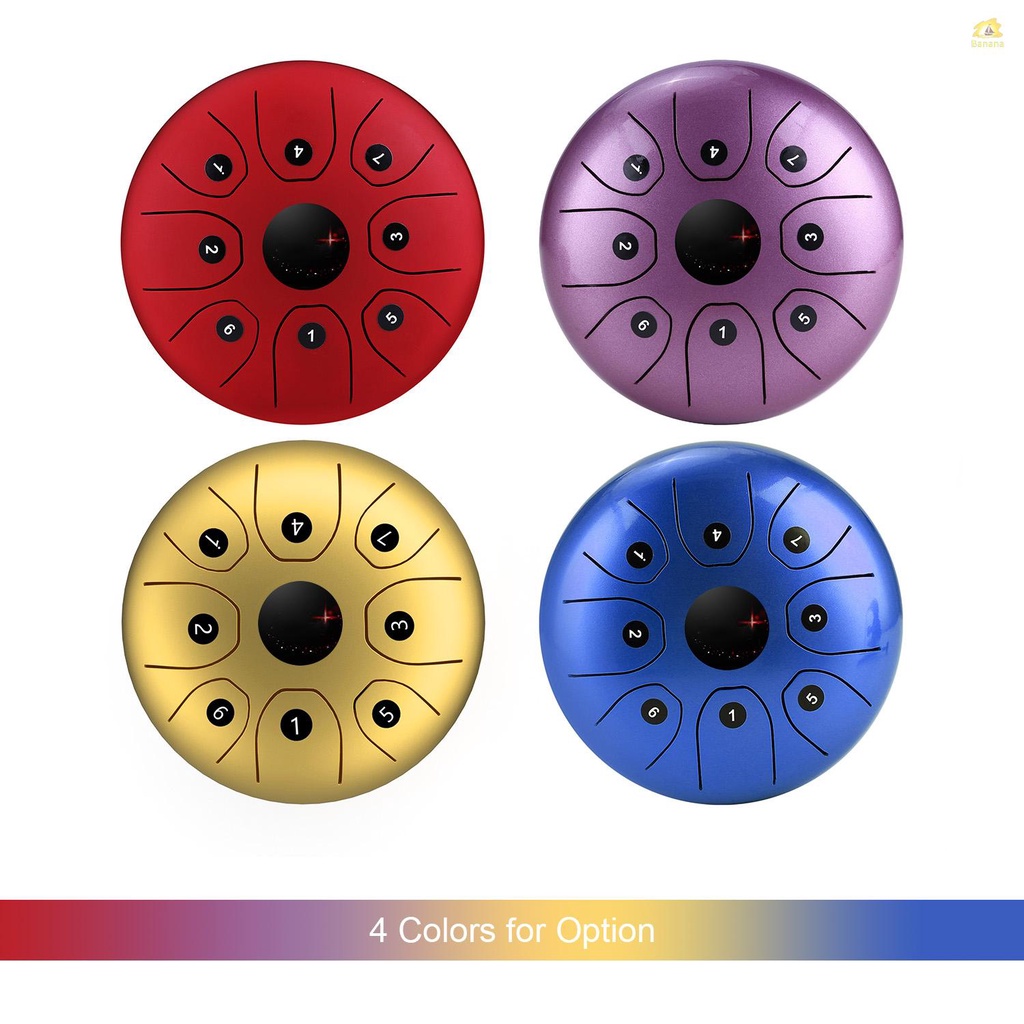 banana-pie-กลองเพอร์คัชชั่น-เหล็ก-8-โทนเสียง-5-5-นิ้ว-พร้อมไม้กลอง-และกระเป๋าถือ