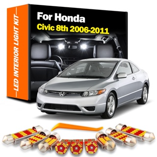 ชุดไฟ LED ติดป้ายทะเบียนรถยนต์ สําหรับ Honda Civic 8 MK8 8th Gen 2006 2007 2008 2009 2010 2011 11 ชิ้น
