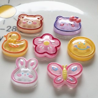 การ์ตูน สีชมพู ดอกไม้ Jibbitz หมี กระต่าย Jibits Croc Charm Hello Kitty รองเท้า เสน่ห์ ผีเสื้อ Croc Jibbits Pin สําหรับผู้หญิง อุปกรณ์เสริมตกแต่งรองเท้า