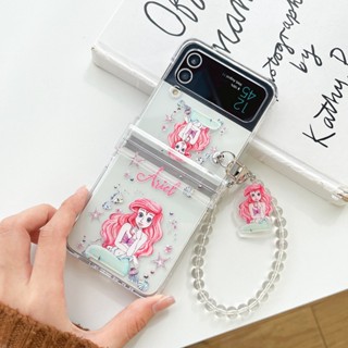 เคสป้องกันโทรศัพท์มือถือ แบบใส ลายการ์ตูนอนิเมะ พร้อมสายคล้อง สําหรับ Samsung Galaxy Z Flip4 Z Flip3 Z Flip4 Z Flip3