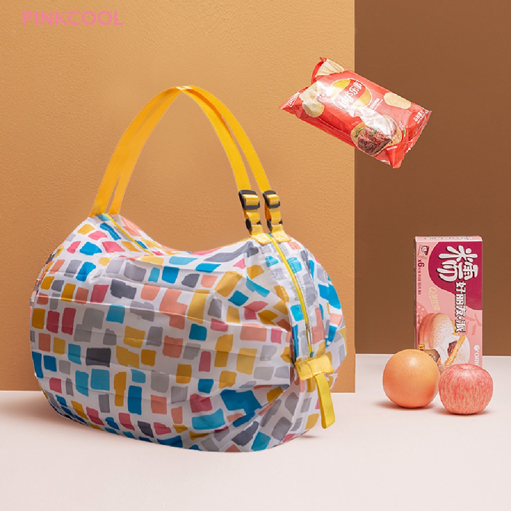 pinkcool-กระเป๋าสะพายไหล่-กระเป๋าช้อปปิ้ง-แบบพกพา-พับได้-สําหรับซูเปอร์มาร์เก็ต