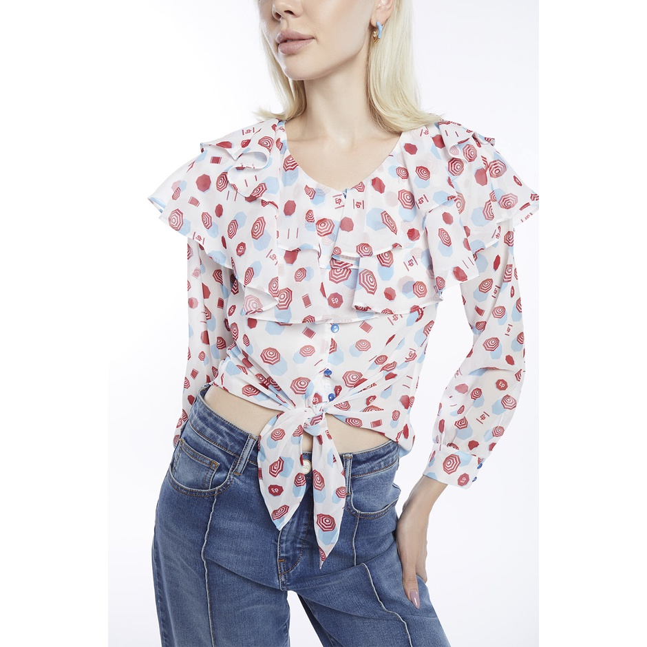 ep-เสื้อเบลาส์ลายกราฟิกแต่งระบาย-ผู้หญิง-beachy-print-ruffle-blouse-4693