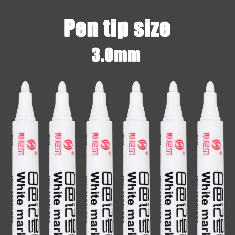ปากกามาร์กเกอร์-พลาสติก-กันน้ํา-แห้งเร็ว-คุณภาพสูง-3-มม-สีขาว-สําหรับนักเรียน-สํานักงาน-diy