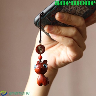 Anemone จี้พวงกุญแจไม้จันทน์ รูปกวางน่ารัก แฮนด์เมด สําหรับห้อยกระเป๋าเป้สะพายหลัง โทรศัพท์มือถือ