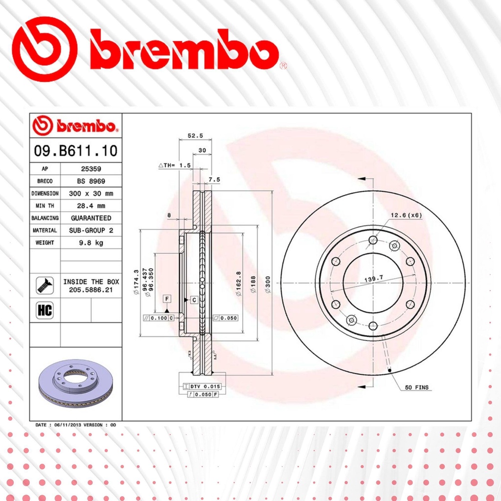 brembo-official-จานดิสเบรค-หน้า-1-คู่-2-จาน-09b61110-สำหรับ-hyundai-h1-h-1-grand-starex