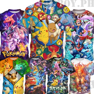 เสื้อยืดแขนสั้น พิมพ์ลายการ์ตูน POKEMON GO Pikachu น่ารัก แฟชั่นฤดูร้อน สําหรับเด็กผู้หญิง และเด็กผู้ชาย