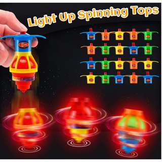 ของเล่นลูกข่างไจโรสโคป แบบเรืองแสง มีไฟกระพริบ Led สีสันสดใส สไตล์คลาสสิก สําหรับเด็ก 2 5 10 ชิ้น