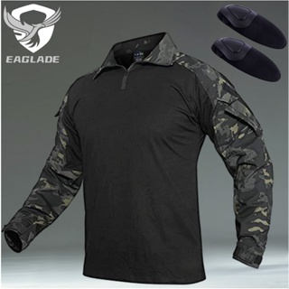 Eaglade เสื้อเชิ้ตยาว ลายกบยุทธวิธี YDJX-G2-HXLT In Night Camo ยืดหยุ่น ป้องกันข้อศอก