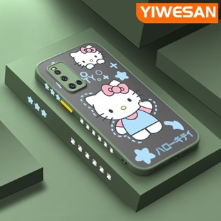 เคสซิลิโคนใส ขอบสี่เหลี่ยม กันกระแทก ลาย Hello Kitty สําหรับ VIVO V19 V19 Neo V19G