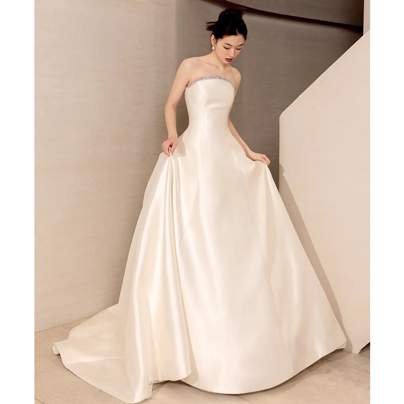 ชุดเดรสแต่งงาน-ผ้าซาติน-ระดับไฮเอนด์-แบบเรียบง่าย-สไตล์ฝรั่งเศส-สําหรับเจ้าสาว-2023