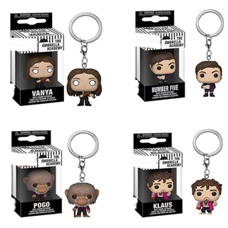 Funko พวงกุญแจฟิกเกอร์ The Umbrella Academy Klaus Number 5 Vanya Pogo ของเล่นสําหรับเด็ก