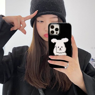 Cute Bunny Black Phone Case for Iphone 11 Phone Case for Iphone14 Cute 12 Apple 13promax XR Soft