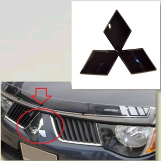 *แนะนำ* โลโก้ Mitsubishi สีดำเงา  15 x 14.5 cm สำหรับหน้ากระจัง Mitsubishi Triton 2005 -​ 2014*****