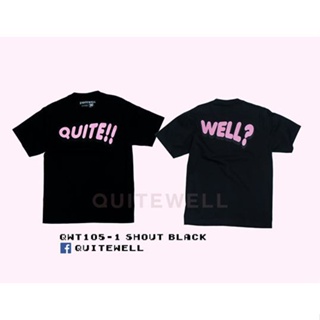 พร้อมส่ง ผ้าฝ้ายบริสุทธิ์ QWT105-1 SHOUT BLACK T-shirt