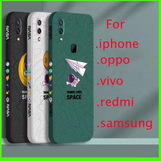 เคส vivo v9 เคส vivo y85 เคสโทรศัพท์มือถือ ซิลิโคน พิมพ์ลายนักบินอวกาศ มีลายด้านข้าง สําหรับ vivo v9 y85