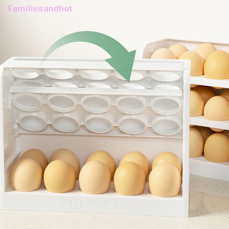 familiesandhot-gt-สามชั้น-กล่องเก็บไข่-ภาชนะใส่ไข่-ตู้เย็น-ครัว-ไข่-รักษาความสด-ถาดอย่างดี