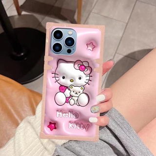 OPPO Reno 8 Pro Reno 8T Reno 7Z Reno 7 Pro Reno 2 2F 2Z Reno 4 5 6 Pro Cute KT Cat Cartoon pattern Phone Case Simple Style design Square Protective Cover