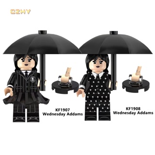 Kf1907 KF1908 ฟิกเกอร์ตัวต่อภาพยนตร์ Wednesday TV Season Addams ขนาดเล็ก ของเล่นสําหรับเด็ก