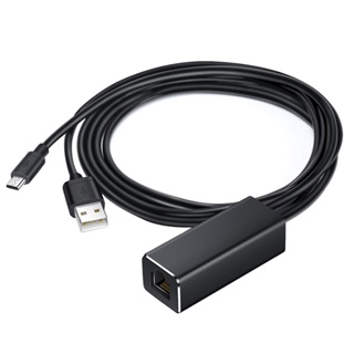 Rich2.br 2 in 1 สายเคเบิลอะแดปเตอร์เครือข่ายอีเธอร์เน็ต Micro USB สําหรับ Chromecast Fire TV Stick