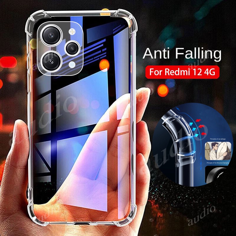 เคสโทรศัพท์ซิลิโคน-tpu-นิ่ม-แบบใส-กันกระแทก-สี่มุม-สําหรับ-xiaomi-redmi-12-4g-redmi12-2023-redmi12-4g