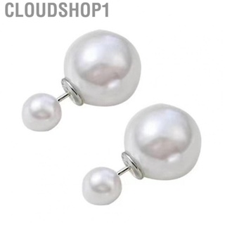 Cloudshop1 Pearl Stud Earring  Minimal Styling Elegant Trendy Delicate Alloy Ear for Wedding