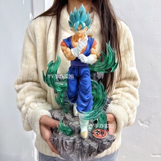 [New product in stock] [super large] Seven Dragon Ball beijite glowing Super Saiyan GK Dragon Ball Super blue hair Wukong hand-made HILY