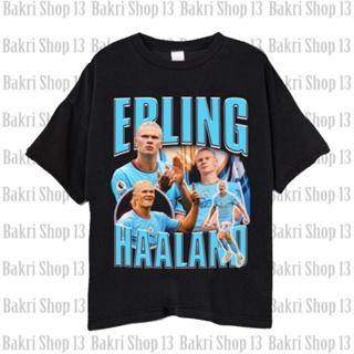 เสื้อยืดแขนสั้นเสื้อยืด พิมพ์ลาย Manchester City Erling Haaland Erling Haaland New Striker สําหรับผู้ชาย ผู้หญิงS-5XLS-5