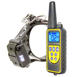 ปลอกคอฝึกสุนัขไฟฟ้า 880 องศา พร้อมจอแสดงผล LCD กันน้ํา ชาร์จไฟได้ สําหรับฝึกสุนัข 433 Mhz W7YU